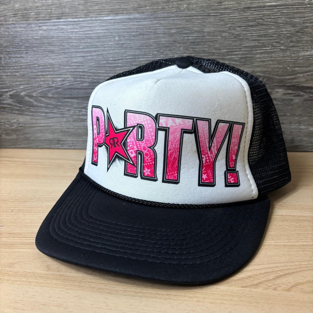 Rockstar Hat Cap Snapback Black Pink Trucker‎ Energy Drink Party Adjustable